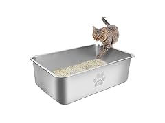 PWTAA Stainless Steel Cat Litter Box