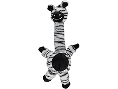 Cudlie Plush Dog Toy w/ Belly Squeaker- Zebra