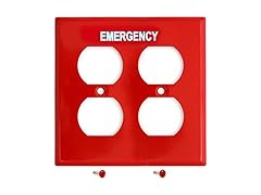 Emergency Red Outlet Covers 2-Gang