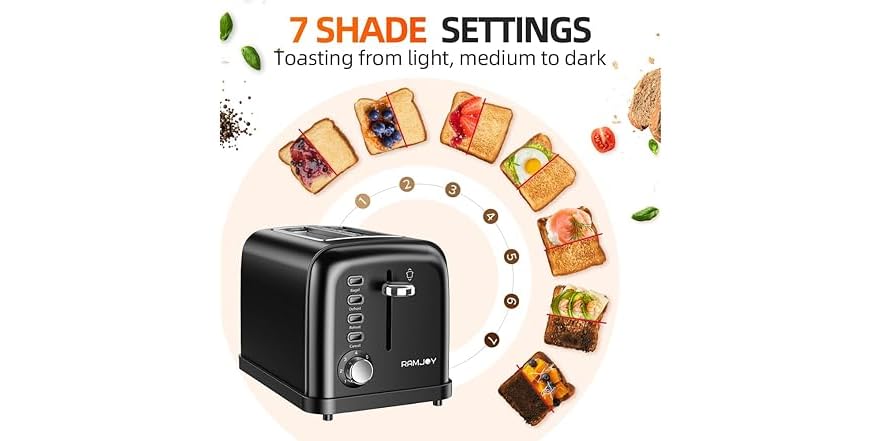 2 Slice Toaster with Extra Wide Slots