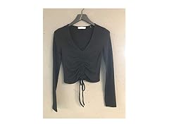 The Drop Long sleeve v-neck gathered