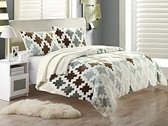 Mia 7-Piece Plush Microsuede Printed Sherpa Blanket Set