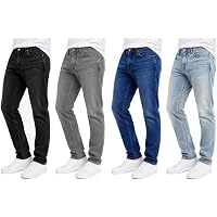 3-Pack Men's Flex Stretch Slim Straight Jeans with 5 Pocket (Sizes: 30-42)