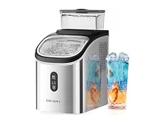 EUHOMY Ice Cube Maker Machine Countertop w Water Tank, SILV