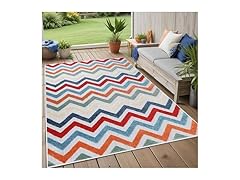 Superior Chevron Indoor Outdoor Area Rug 4' x 6', Multicolor