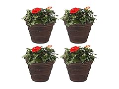 Sunnydaze 13-Inch Laurel Large Plant Pot, 4 Pack - Rust
