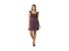 The Drop Kari Ruffled-Shoulder Smocked