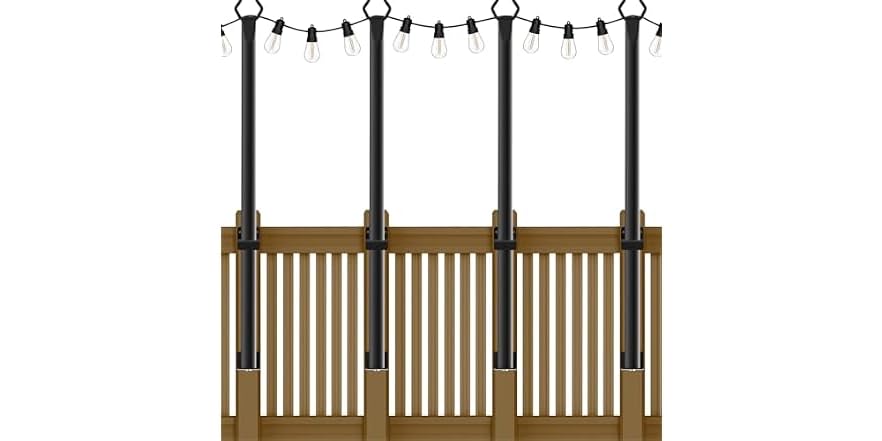 NUERPO 5FT String Light Poles 4-Pack