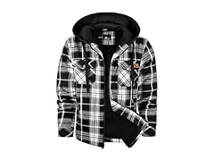 Men's Hoodie Zip Up Flannel Jacket