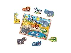 Melissa & Doug Safari Wooden Peg Puzzle (7 pcs)
