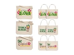 Fun Express 14" X 13" Luau Summer Fun Canvas Bags