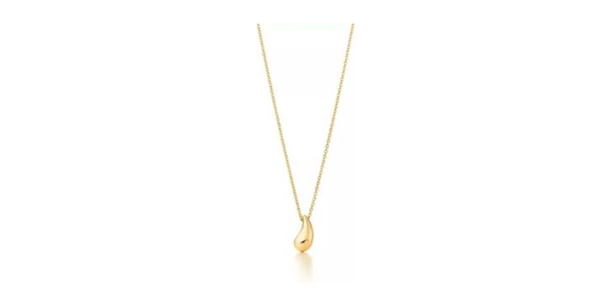 18Kt Rose Gold Plated With Dangling Teardrop Charm Necklace For Women