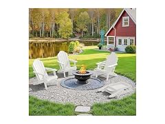 LUE BONA Set of 2 White Adirondack Chairs
