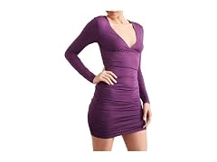 Forever 21 Women (L) Ruched V-neck Mini Dress