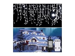 Brightown Icicle Christmas Lights Outdoor, 40Ft