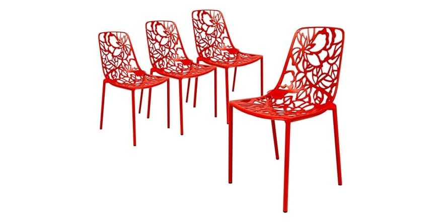 LeisureMod Devon Patio Dining Chair, Set of 4
