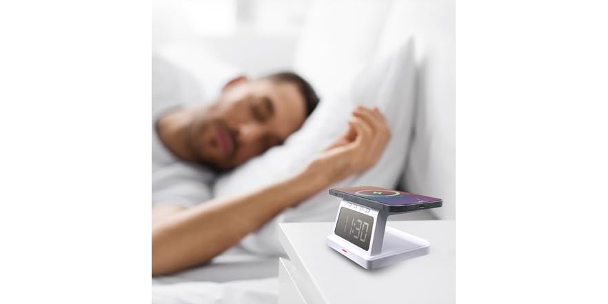 (Multi Packs) ZTECH ChargeX 15W Wireless Charging Alarm Clock