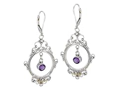 Greg Anthony Bali Genuine Gemstone Frame Earrings