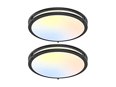 GoBright 18'' 50W Flush Mount Ceiling Light, Black LED