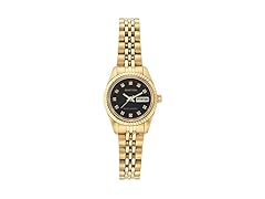 Armitron Women's Japanese Quartz Dress Watch with Stainless Steel Strap, Gold, 10 (Model: 75/2475BKGP) (Open Box)
