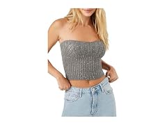 Forever 21  (XS) Glitter Sweater-Knit Tube Top