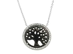 Sterling Silver Tree Of Life Black Mother Of Pearl Pendant
