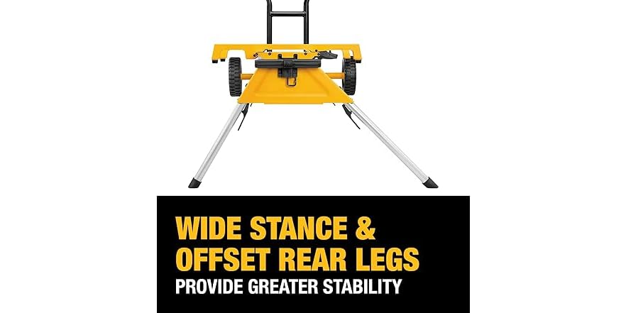 DEWALT DW7440RS Table Saw Stand | Folding Rolling Stand With Quick Connect Brackets | Yellow