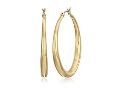 Anne Klein Women Goldtone Medium Tapered Hoop
