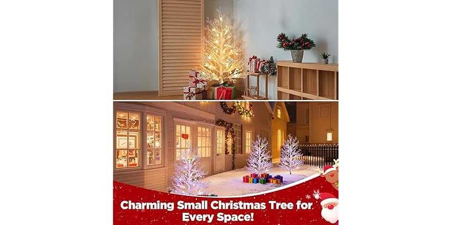 Brightever 3FT Small Christmas Tree with Lights, Pre-lit