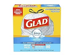 Glad OdorShield Trash Bag, White, 80 Count
