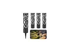 Home Zone Living Secure Solar Bollard Pathway Lights, 4-Pack