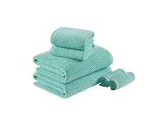 Madison Park Bathroom Towel Set of 6 Diagonal Ribbed