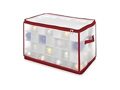 Whitmor Christmas Large Ornament Storage Zip Chest with 112 Compartments