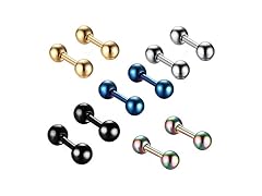 Stainless Steel Barbell Stud Earring