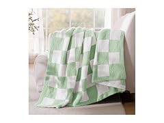 Exclusivo Checkered Knit Throw Blanket