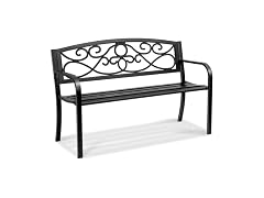 Outdoor Bench, 50 inches Metal Garden Bench for