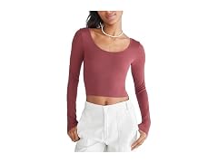 Aeropostale Seamless Wear 3-way V-neck Tiny Top