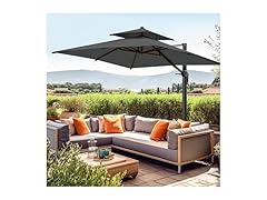 wikiwiki 10x13FT 2 Tiers Rectangular Cantilever Patio Umbrella