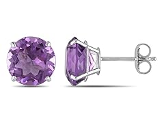 14k White Gold 3 1/4ct Amethyst Earrings