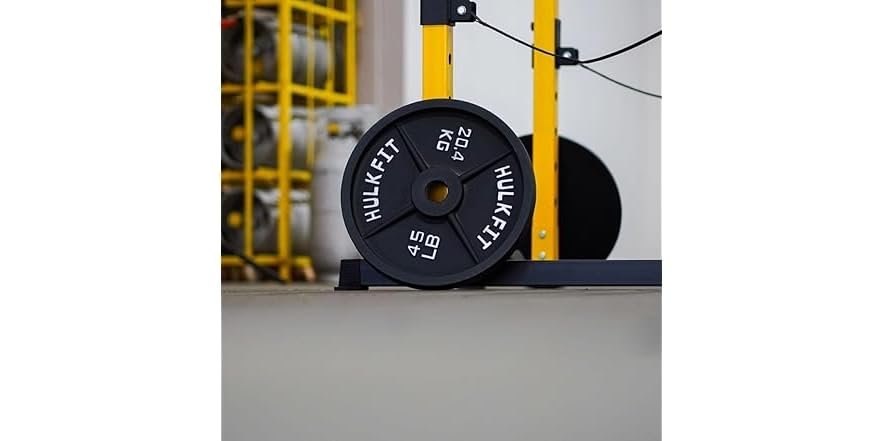 HULKFIT Bumper Plate 45lb (20,4kg) - Disco Olimpico In Gomma Riciclata, Diametro 5,1cm, Inserti Acciaio, Per Sollevamento Pesi