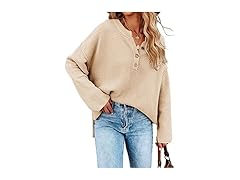 Women’s Oversized V Neck Knit Sweater