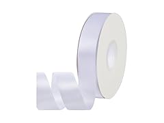 JCFINE Double Faced White Satin Ribbon