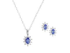Tanzanite & Diamond Starburst Earring/Pendant Set