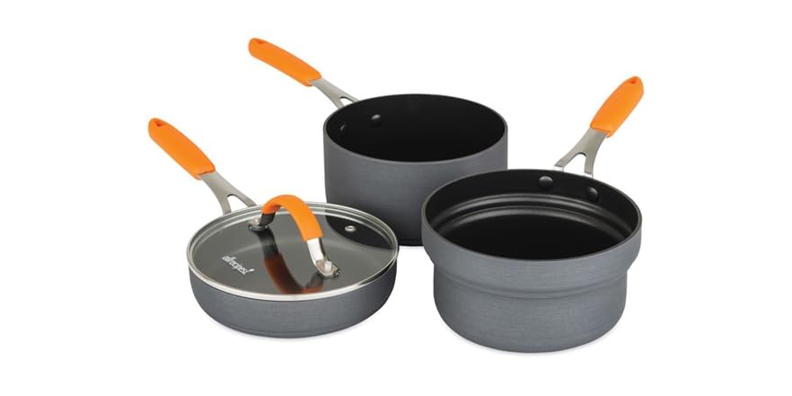 Stackable Hard Anodized 4-Pc Sauce & Fry Pan Set