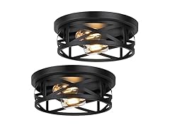 Bosceos 2-Light Flush Mount Ceiling Light Fixtures, 2-Pack Farmhouse