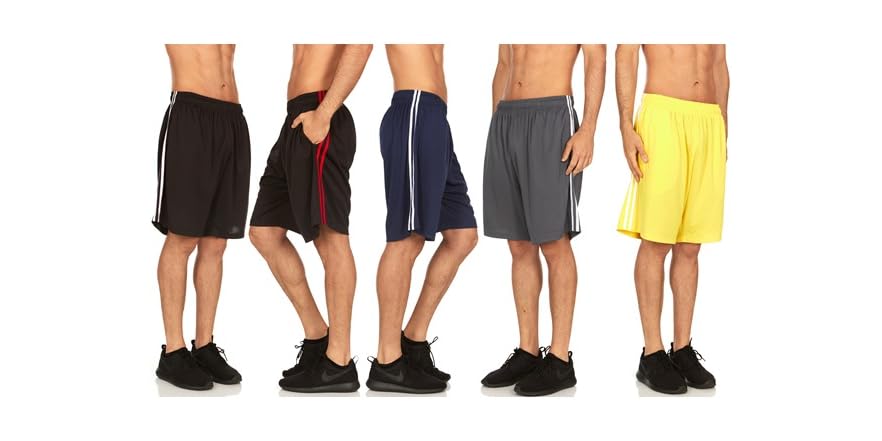 DARESAY Men's Athletic Shorts 5-Pack - Quick-Dry Workout Shorts With Pockets, Medium - View #4