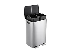 PrecisionAuto Step-On Recycling Bin Silv