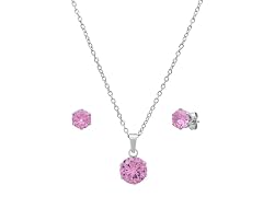 Pink Stone Necklace & Earring Set