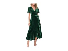 Miessial Women's (14) Women's Velvet Maxi Dress Re