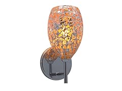 1-Light Orange Mosaic, Satin Nickel Wall Sconce